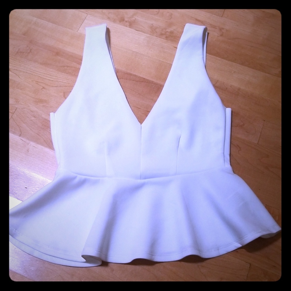 Forever 21 Peplum V Neck Tol